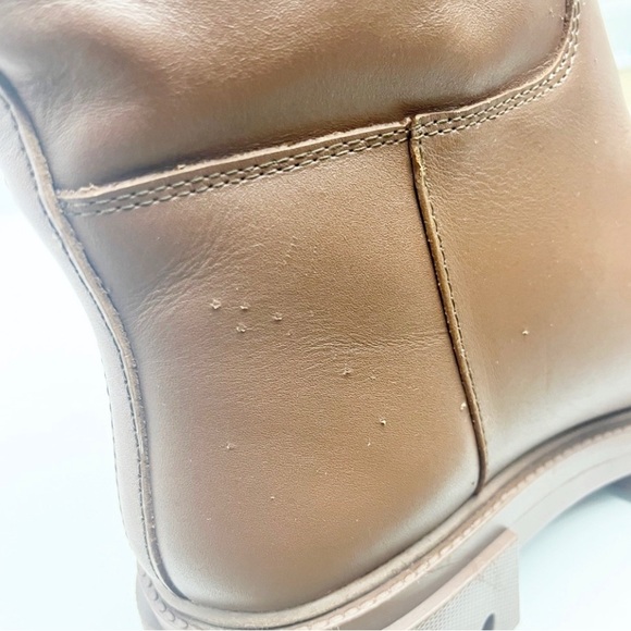 STEVE MADDEN Priority Leather Upper Cognac Knee High Lug Sole Boots, Size 10 - Picture 10 of 12